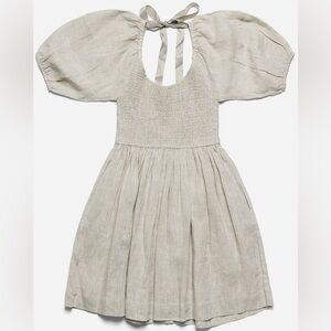 NWT Laude The Label Carmen Linen Mini Dress in Natural, Women’s Size L/XL